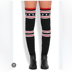 Givenchy Black Thigh High Rainboots Size 5